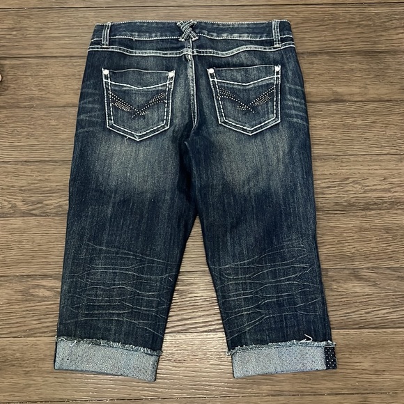 Inc denim capri jeans with rhinestone studded design - Picture 7 of 12